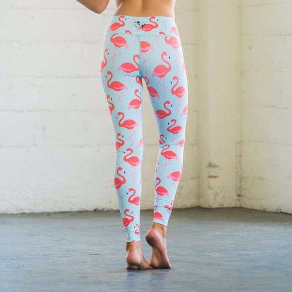 NWT Flexi Lexi Flamingo Leggings Sz M - Picture 2 of 6
